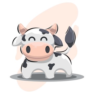 recommend clip art: Cute cow Mascot Cartoon Design Vector