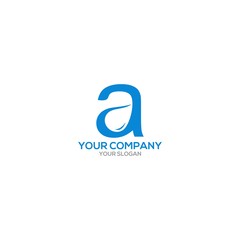 Water Drop in Letter A Logo Design Vector