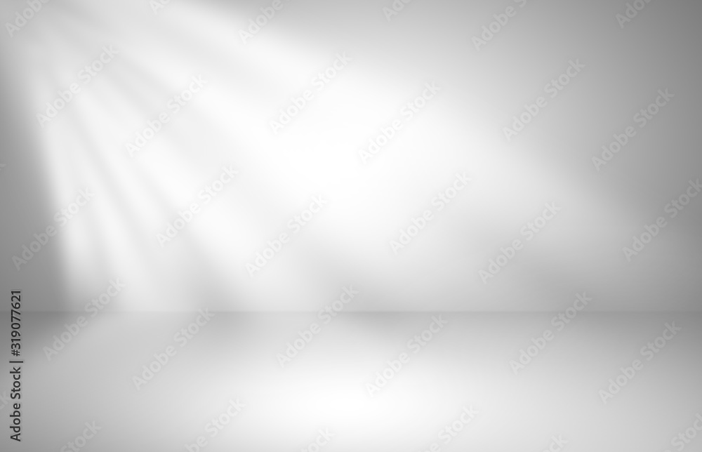 Poster Abstract gray studio gradient wall and floor background in empty room with light