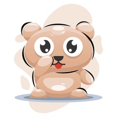 Cute Bear Mascot Cartoon Design Vector