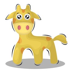 Cute Giraffe Mascot Cartoon Design Vector