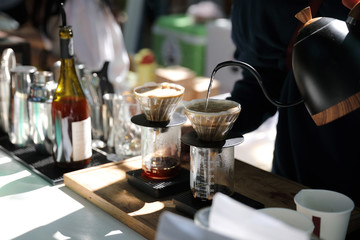 Drip coffee making drip espresso in vintage style
