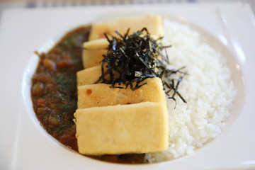 Curry rice with tofu japanese food