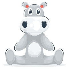 cute hippo mascot cartoon design vector