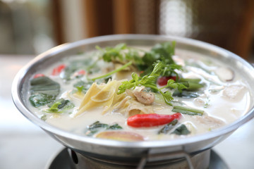 Chicken Coconut Soup , Thai local food traditional