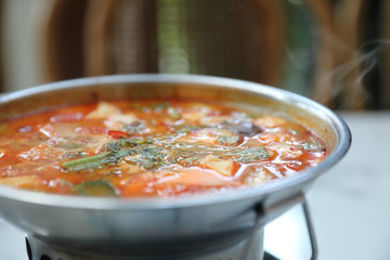 Tom Yum Goong Spicy Sour Soup  Thai local food