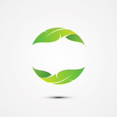 Obraz premium Recycle icon shape feather for element design symbol