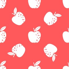 Apple pattern. Fruit seamless background or wallpaper. Repeated design great for kitchen and food digital paper, textile, fabric, decor, wrapping. Vintage surface