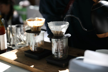 Drip coffee making drip espresso in vintage style