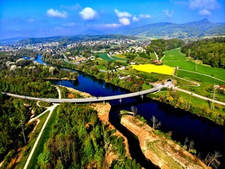 landscape with river and blue sky