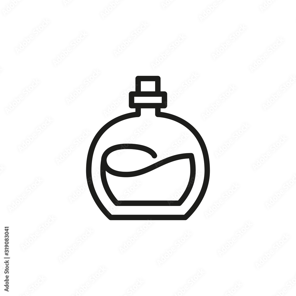 Poster simple flask line icon.