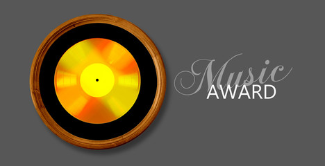 gold record music disc award