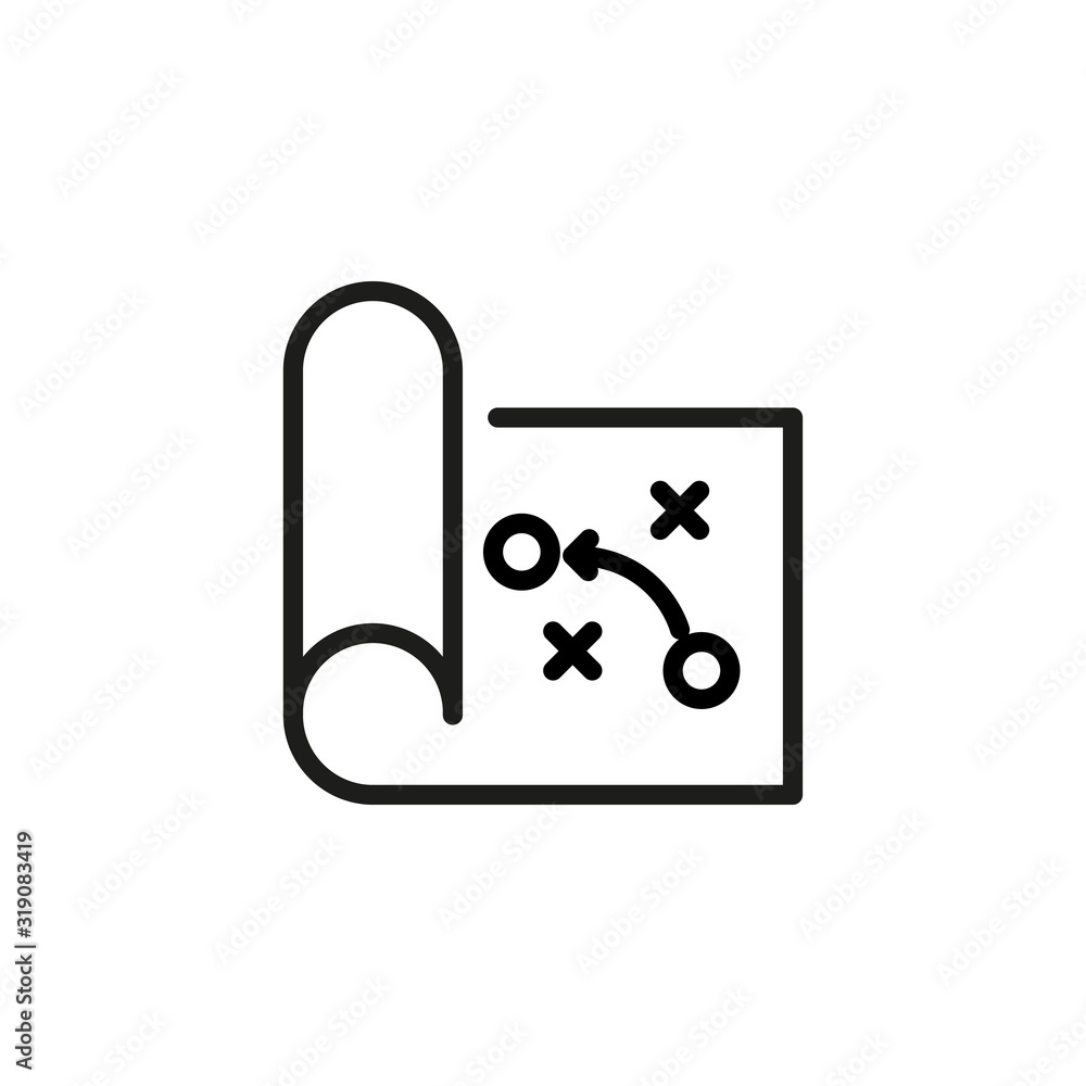 Poster simple map line icon.