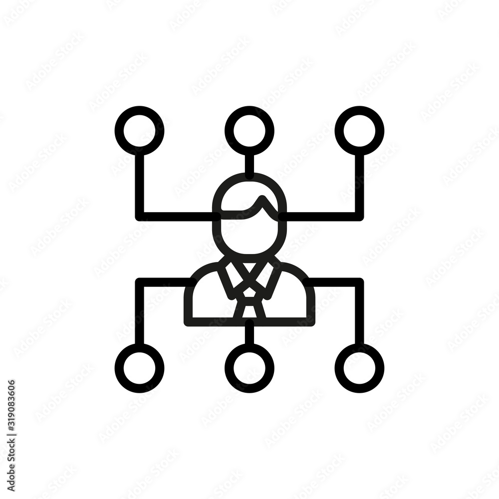 Poster simple networking line icon