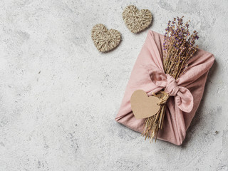 Zero waste Valentine's Day concept, copy space