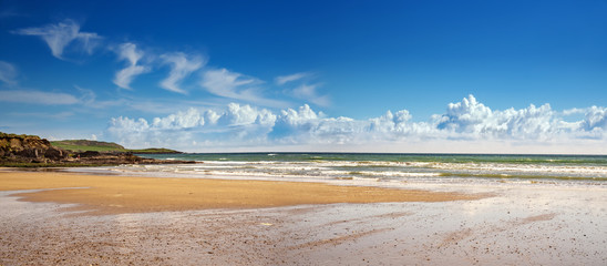 Panoramic view of Garrettstown beach in County Cork on a  sunny day