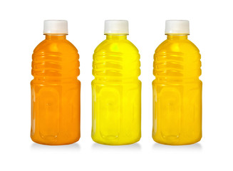juice plastic bottle isolated on white