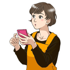 A young woman with a smartphone in her hand