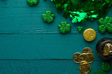 Traditional Irish holiday St. Patrick's Day, March 17th celebration, with accessories for teething...