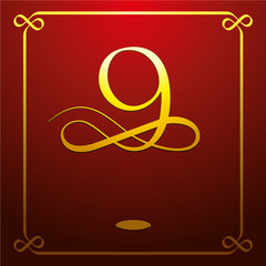 Classy Cursive Number 09