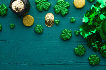 Traditional Irish holiday St. Patrick's Day, March 17th celebration, with accessories