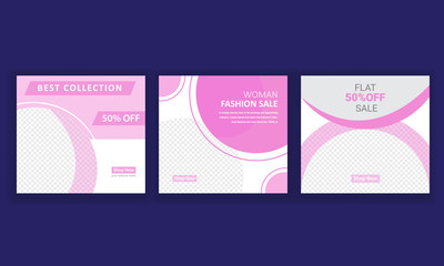 Naklejka premium Fashion sale instagram post template