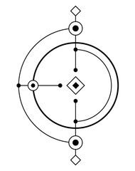 Abstract geometric symbol, solated on white background.