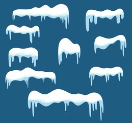Snow and ice on blue background. vector illustration