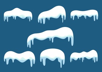 Snow and ice on blue background. vector illustration