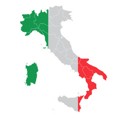 イタリア　 国旗　地図　アイコン