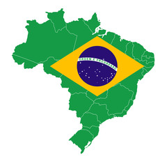 ブラジル　 国旗　地図　アイコン