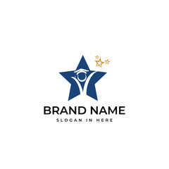 Obraz premium Star icon with people graduate shaped inside vector design illustration