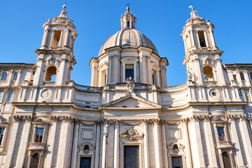 Fototapeta na wymiar The Sant'Agnese in Agone church at Piazza Navona in Rome, Italy