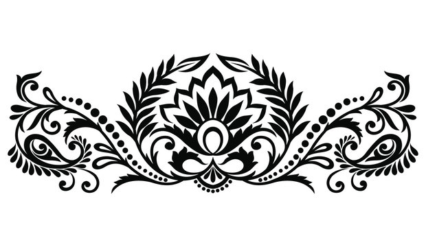Black and white motif with traditional Asian design elements