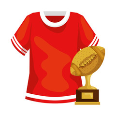 trophy and american football shirt