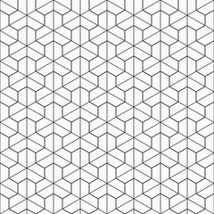 Abstract seamless pattern. Geometric tiles with triple weaving elements.