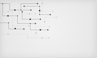 Abstract digital geometric background with connecting lines and dots. High-tech global network connection concept. Modern banner design. 