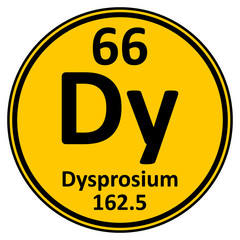 Periodic table element dysprosium icon.