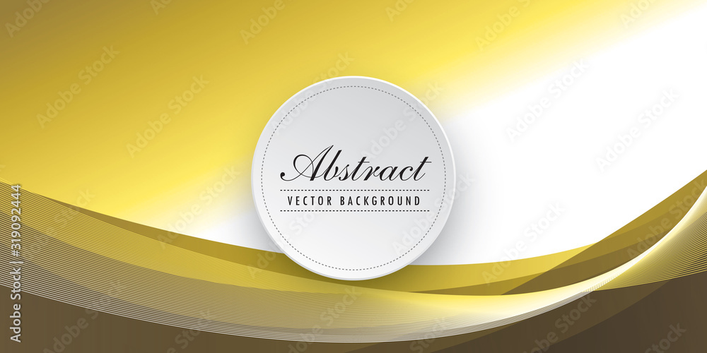 Poster abstract smooth color wave vector. curve flow yellow motion illustration. smoke design. vector lines