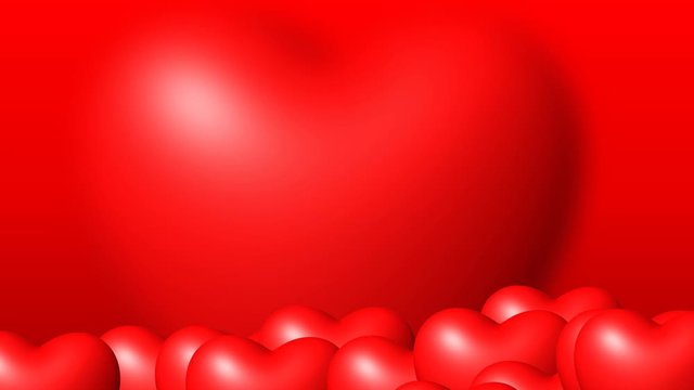 animated moving hearts of valentine's day, footage,movie clip.