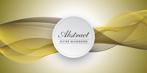 Abstract vector background, transparent waved lines for brochure, website, flyer design. yellow smoke wave.
