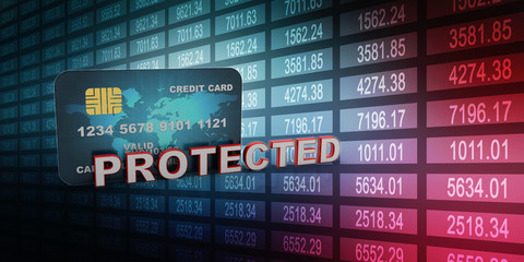 Obraz premium 3d rendering credit or debit card 