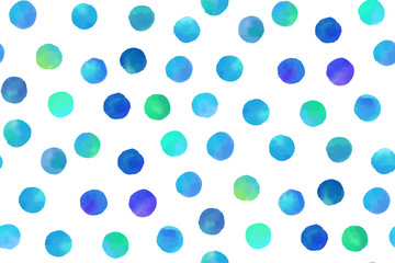 Watercolor circles seamless background pattern. Colorful dots  hand painted. Textile pattern, fabric swatch, wrapping paper.