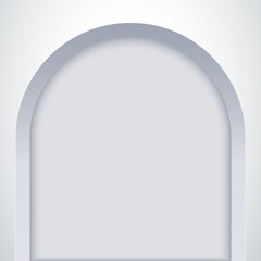 White arch niche. Recess in a wall in arch shaped . Editable Background Vector illustration.