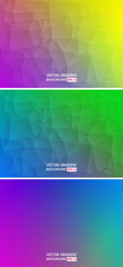 Abstract set vector mesh background, color gradient
