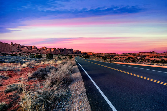 The mesmerizing red rock layers and formations of the desert landscape at the Valley of Fire State Park near Las Vegas, Nevada USA.