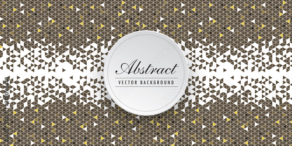 Poster abstract yellow background with mosaic triangle