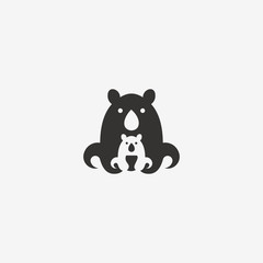 abstract logo of A Bear is holding A Child