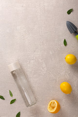 concept of clean water, light summer drink and cleanse the body.