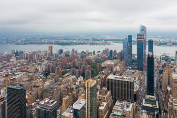 Aerial view of Manhattan skyscrapers
